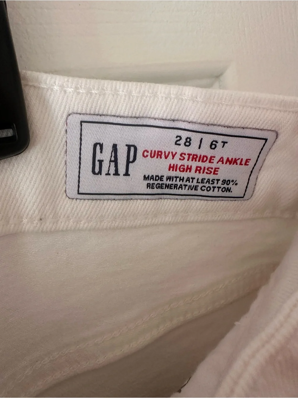 Gap Curvy High Rise Stride White Wide-Leg Ankle Jeans - Size 28 / 6 Tall - Picture 7 of 13
